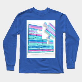 Puzzle Pieces Together - Originally Hand Painted Long Sleeve T-Shirt